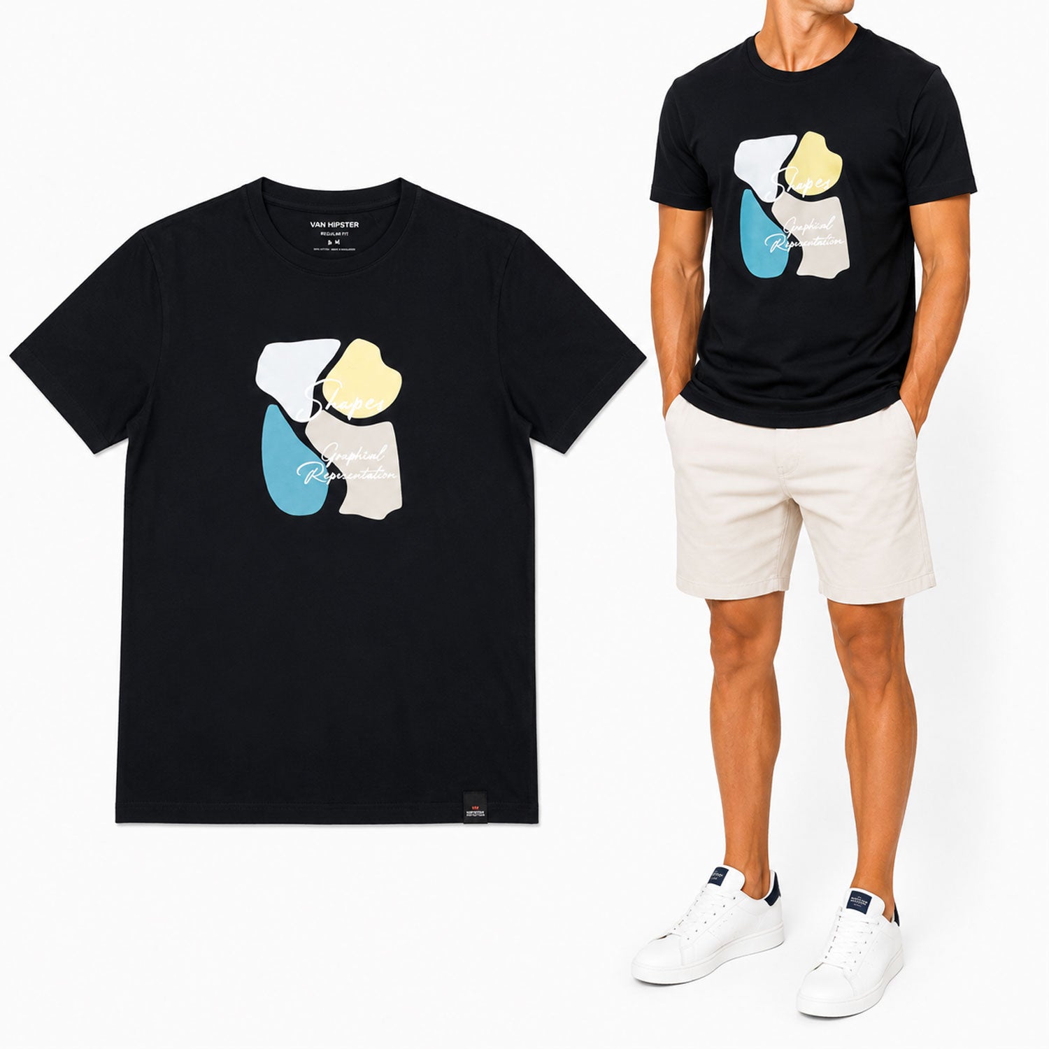 Ανδρικό T-Shirt "Shapes" Van Hipster-www.eguana.gr