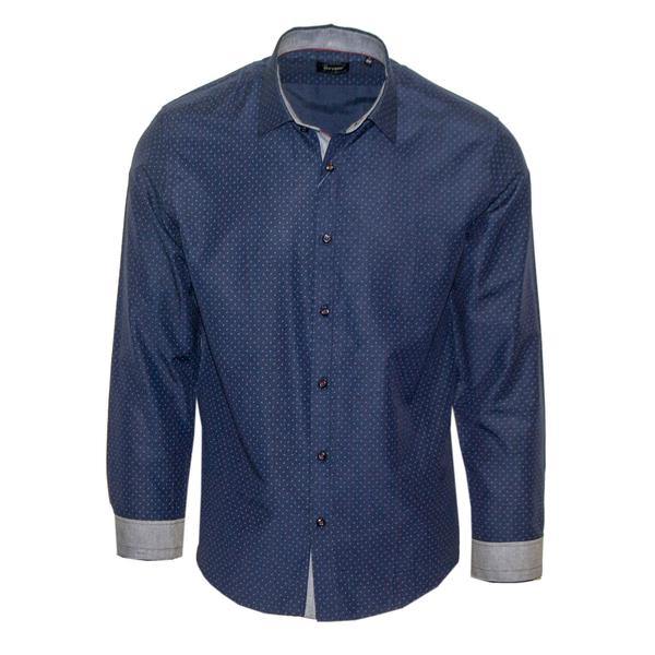Ανδρικό Πουκάμισο Εμπριμέ "Morning walk" Oxygen Slim Fit Royal πρόσοψη - eguana.gr