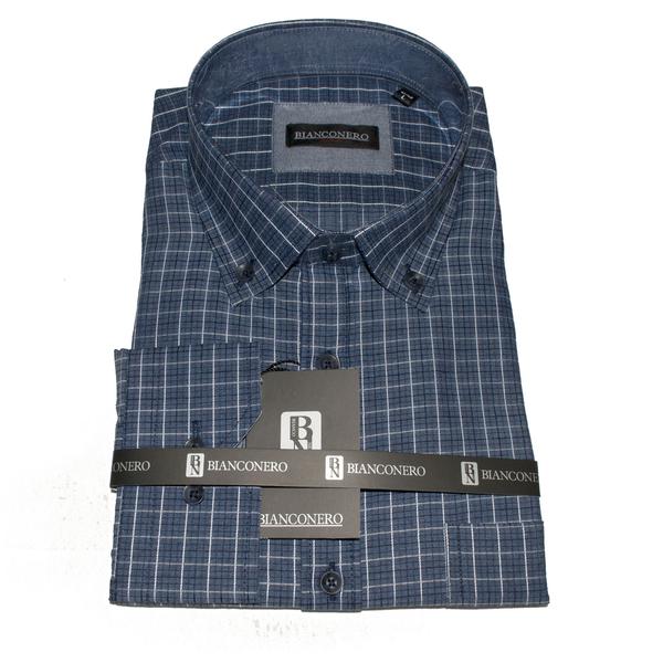 Ανδρικό Πουκάμισο "Hamel" καρό BiancoNero Classic Fit - eguana.gr