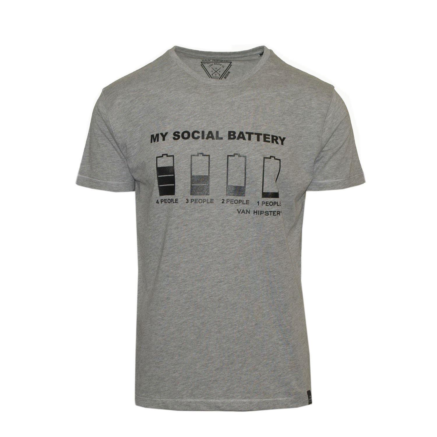 Ανδρικό T-Shirt "My Social Battary2" Van Hipster - eguana.gr