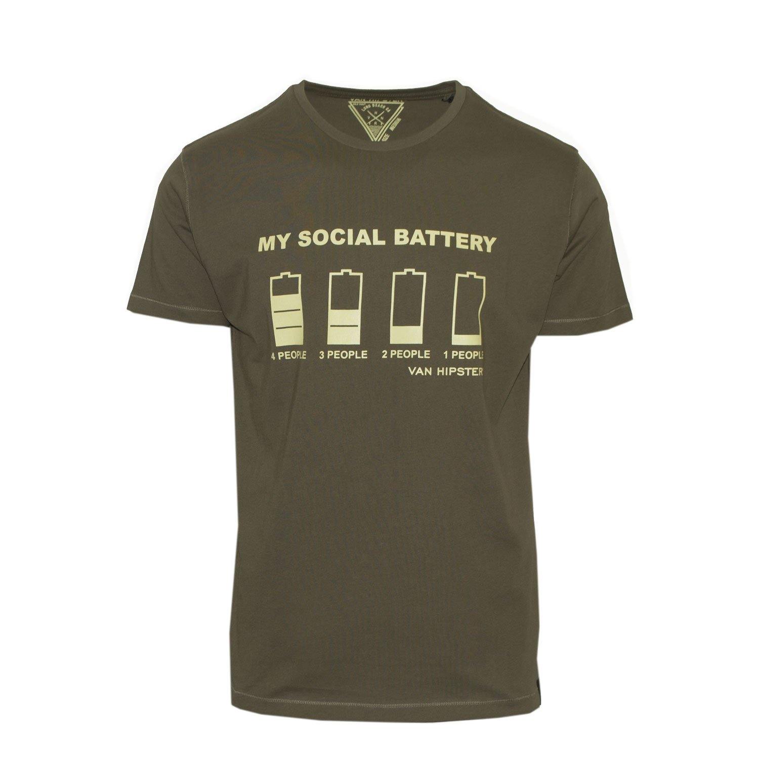 Ανδρικό T-Shirt "My Social Battary2" Van Hipster - eguana.gr